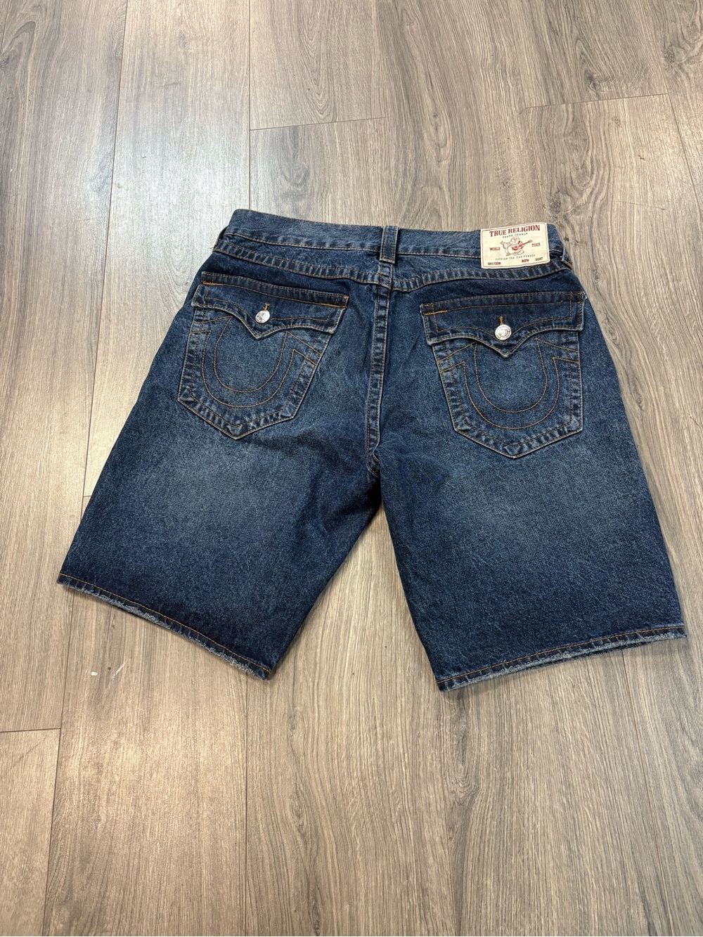 True Religion Men's Dark Indigo Denim Shorts